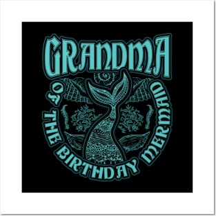 Grandma of the Birthday Mermaid Posters and Art